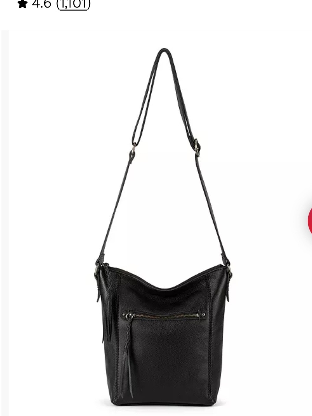 The Sak Black Leather Shoulder Hobo with Braided Trim